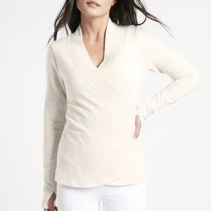 Athleta  Poise Dance Wrap Sweatshirt Toasted Brown XXS (runs big) NWOT